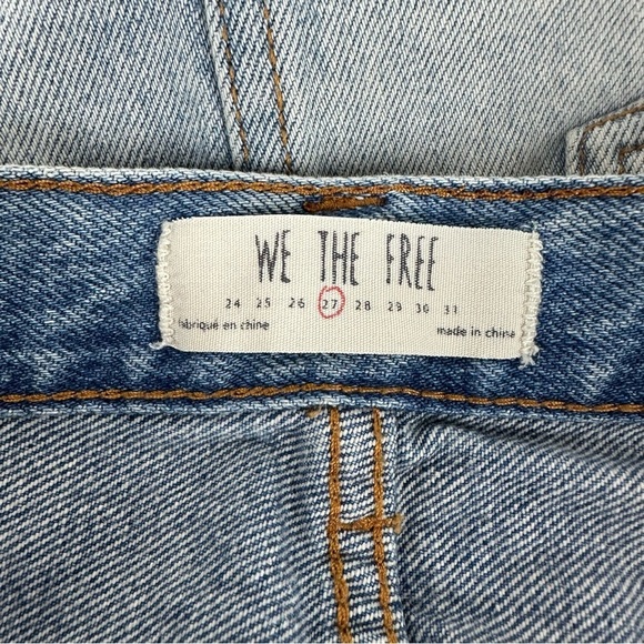 We The Free size 27 Distressed Raw Hem Denim Jean Skirt - Picture 7 of 9